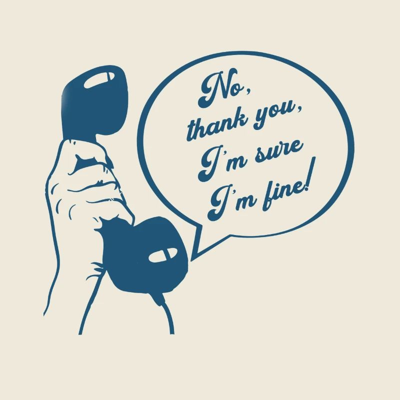 Retro Phone Design Funny Conversation  I'm Fine