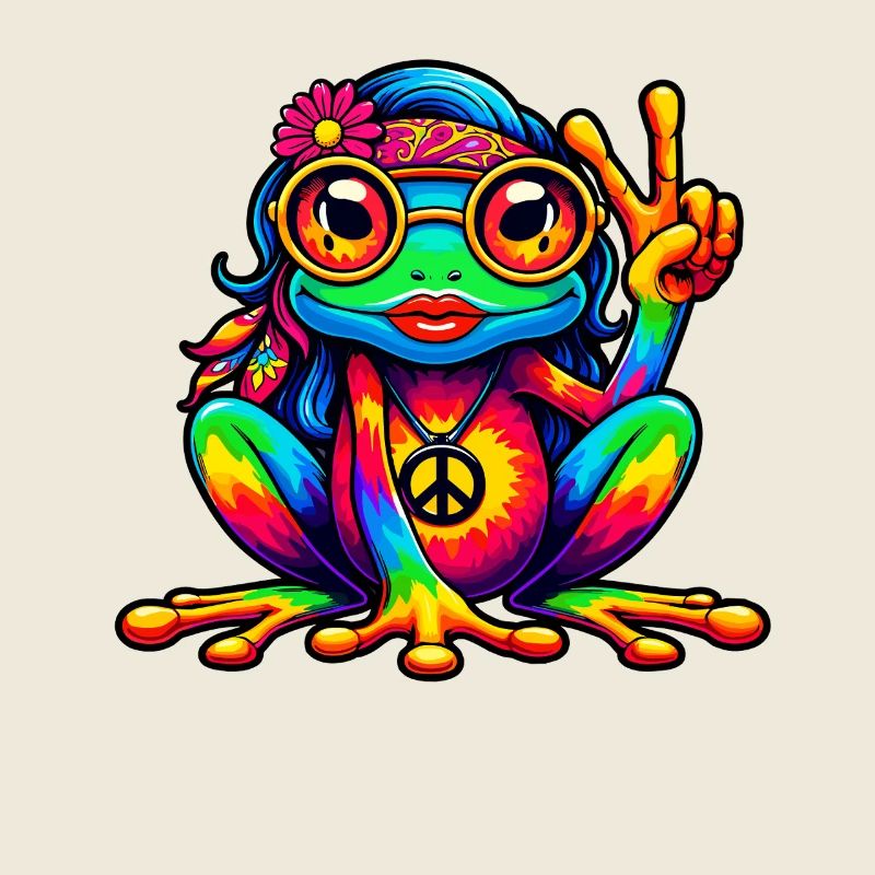 Hippie Frog 70s 1970s 60s Party