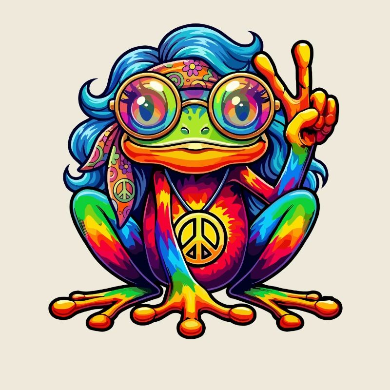 Hippie Frog 70s 1970s 60s Party