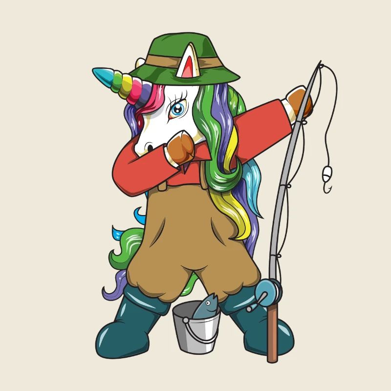 Dab Dab Pêcheur Licorne Drôle de Cadeau de Pêche