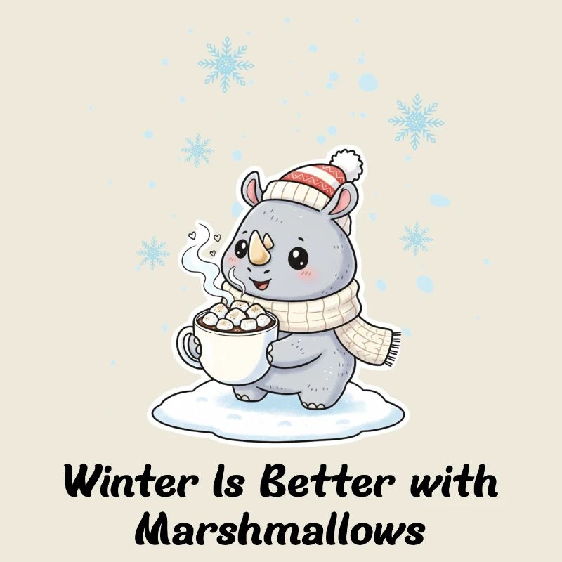 Winter Rhino - Marshmallows & Cocoa Gift