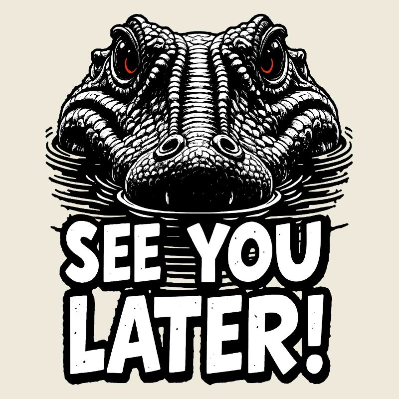 Bis später Alligator-Grafikillustration