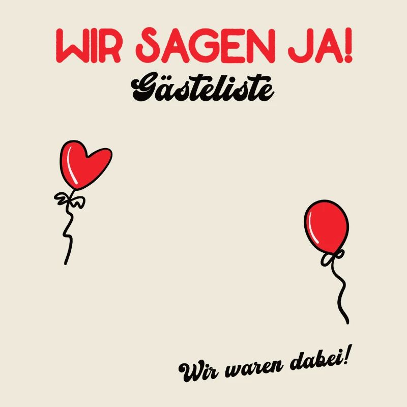 WIR SAGEN JA Hochzeit Gästebuch Polterabend