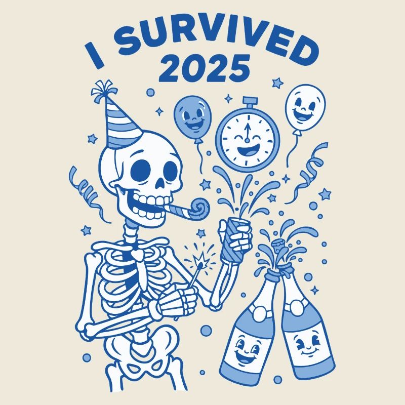 I Survived 2025 Skeleton Celebration Fun