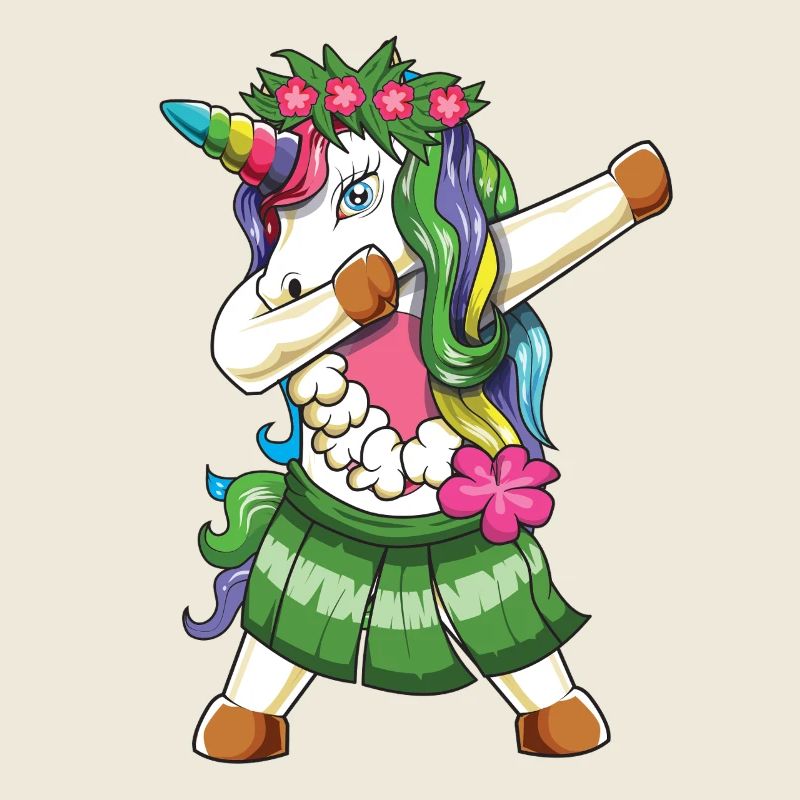 Dab de la danseuse de hula licorne hawaïenne