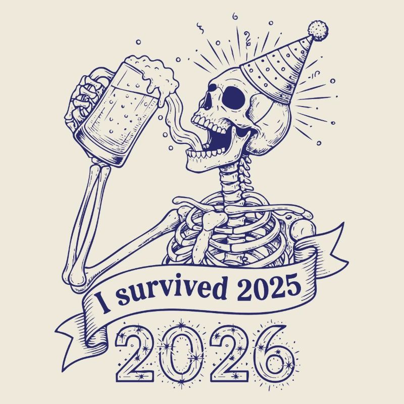 I Survived 2025 2026 Skeleton Party Fun