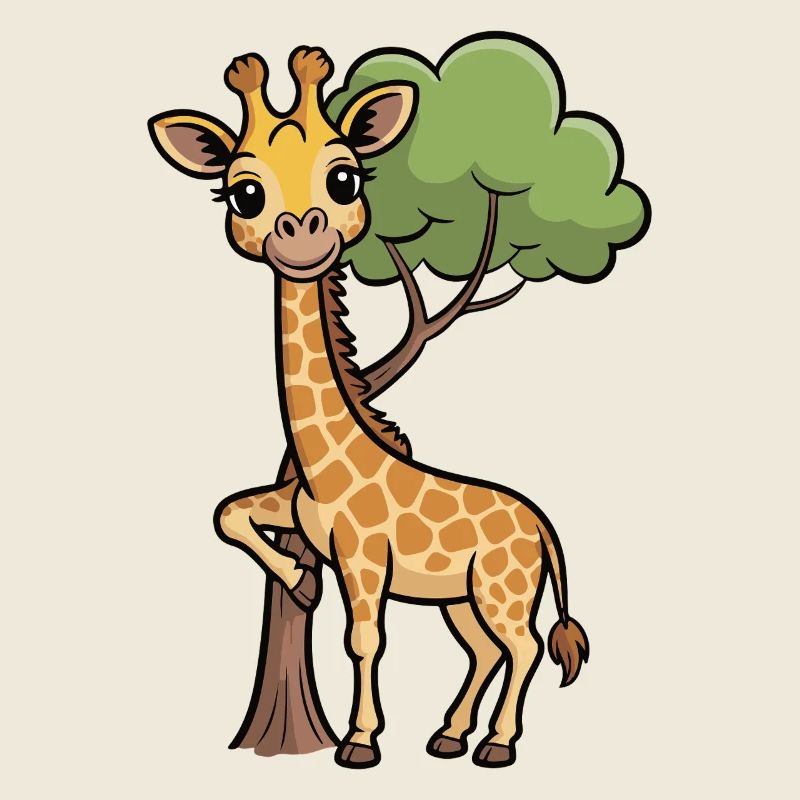 Kuschelige Giraffe im Wald