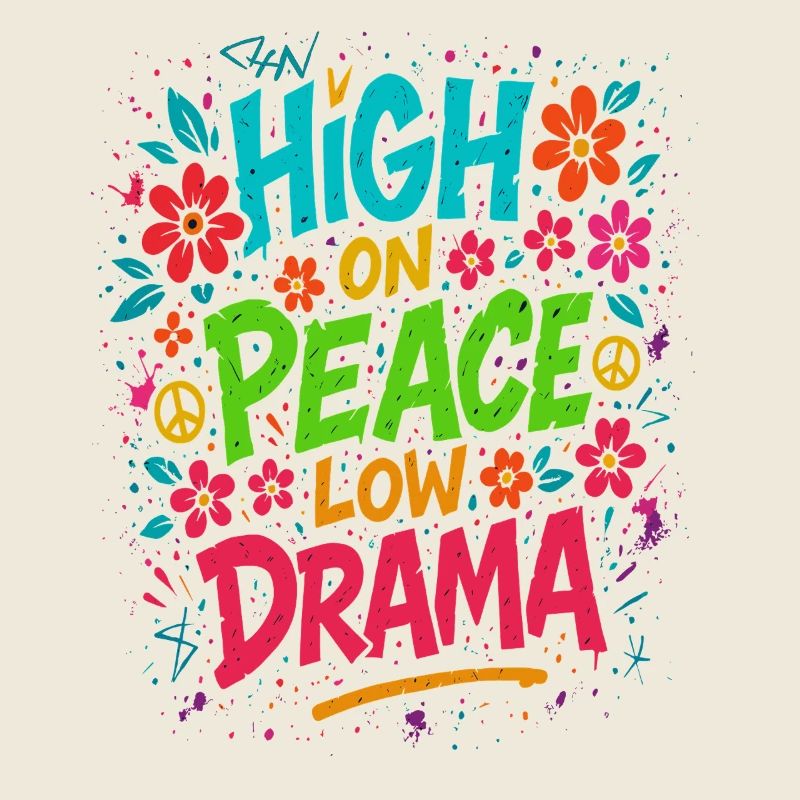 high on peace shirt, low drama vibes