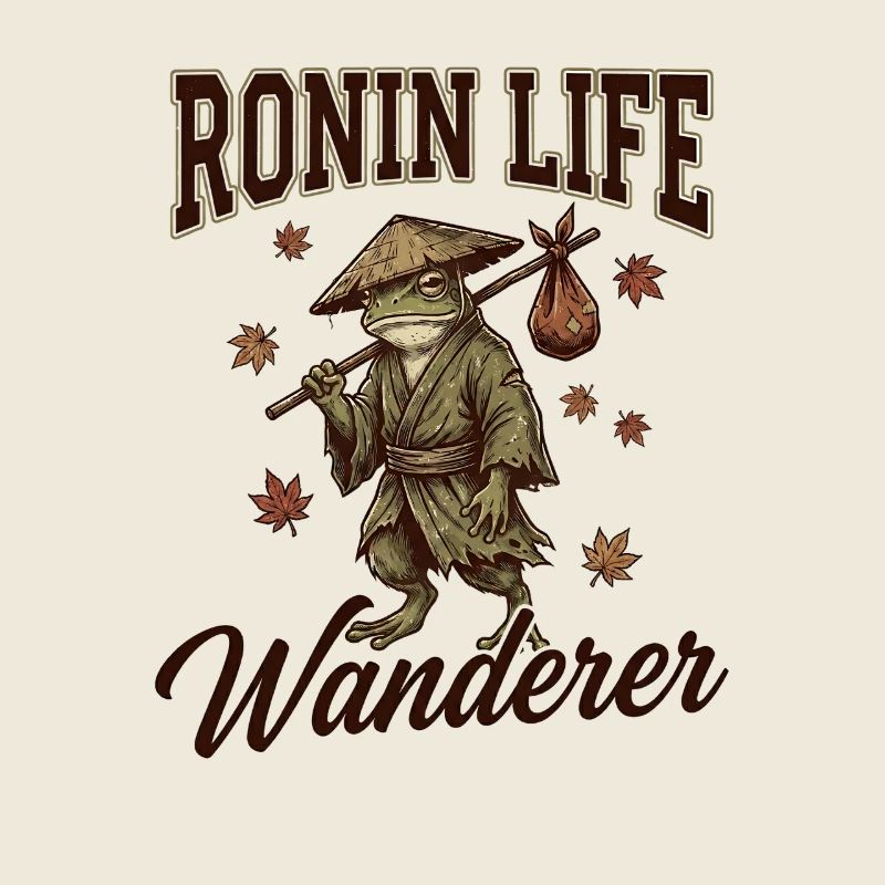  Ronin Life Wanderer Frog Samurai Japanese Ukiyo-e