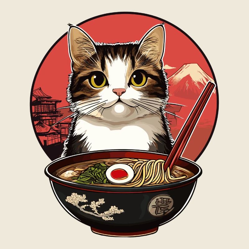 Katzen mit Ramen
