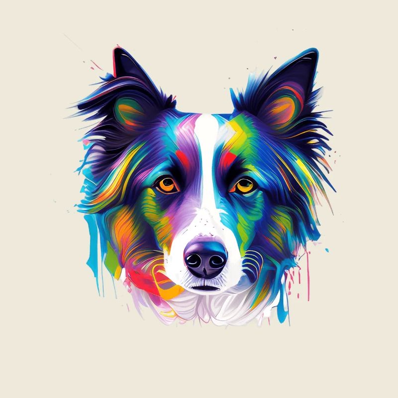 Bunte Border Collie Dog Gesichtsbemalung