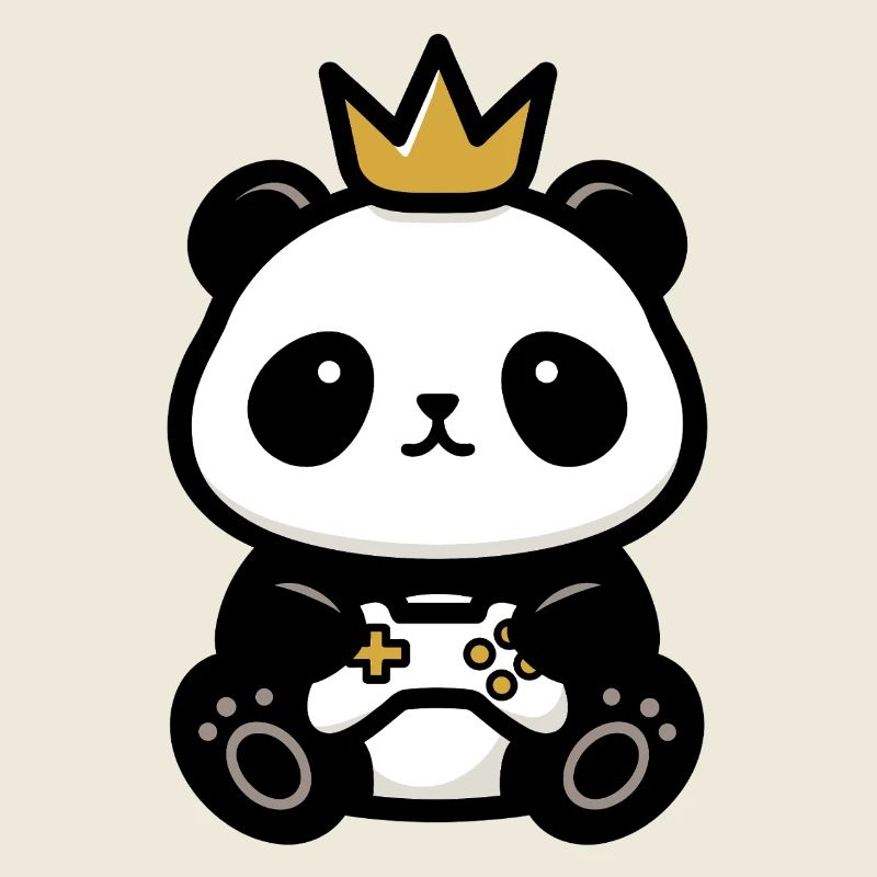 Panda sticker gamer krone