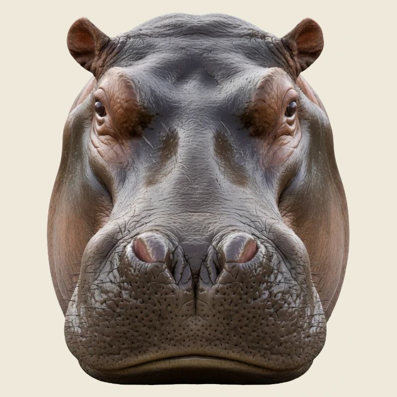 Portrait détaillé de l’hippopotame Design de la faune