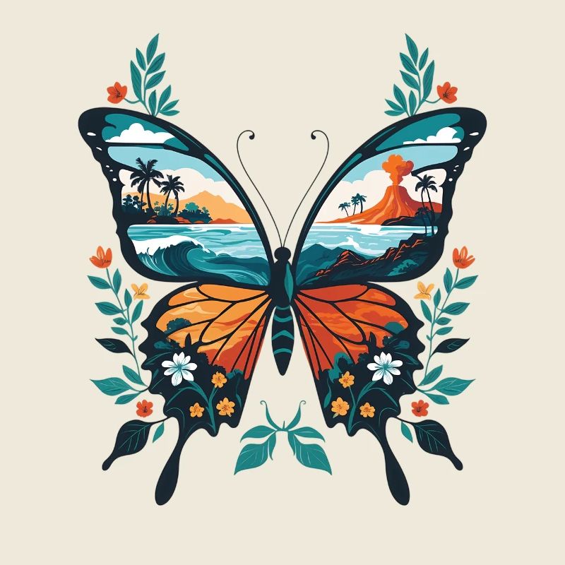 Tropischer Vulkan-Schmetterling