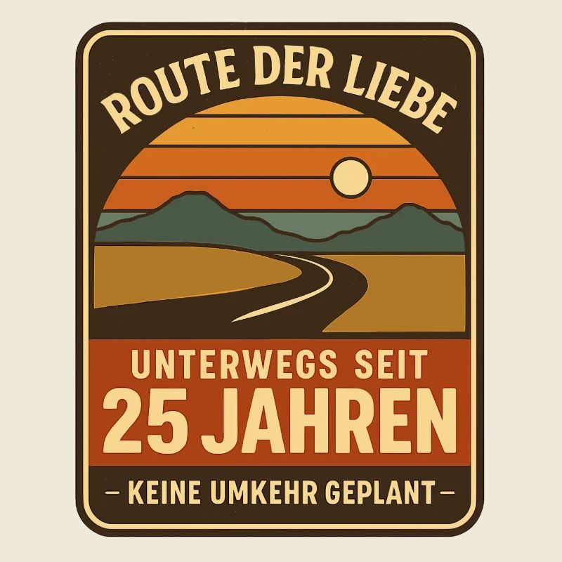 Route der Liebe 25 Jahre, Ehe Jubiläum Reise Shirt