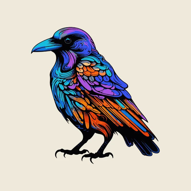 Raven Animal Colorful