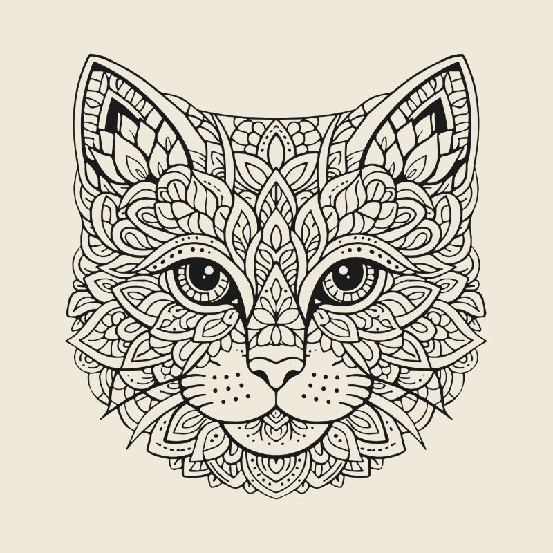 Mandala Katze Gesicht