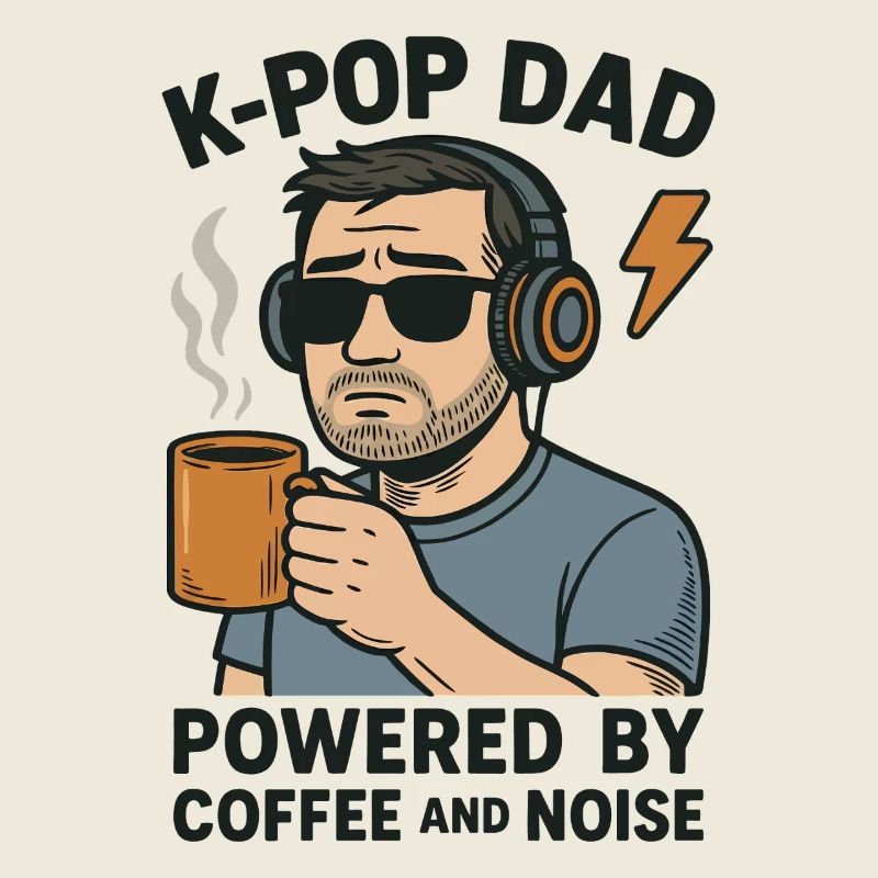 K Pop Dad alimenté par le café et le bruit