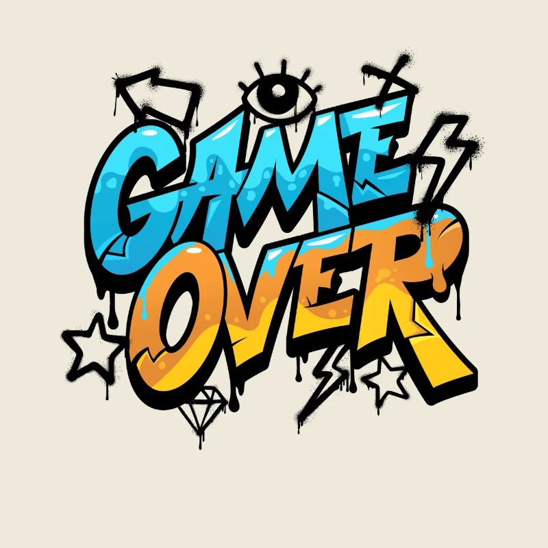 Game Over Graffiti Néon