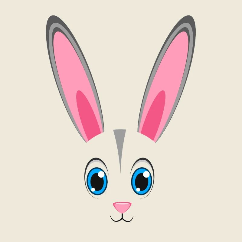 Cute Rabbit Face Kawaii Bunny Easter Lazy Costume
