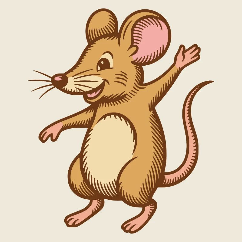 Cute mouse dancing jumps happy funny happy