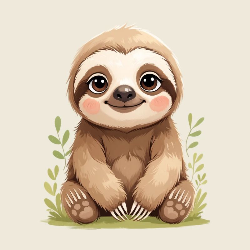 Cute Sloth Sitting