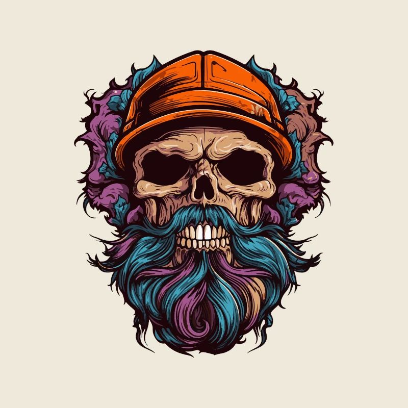 Skull with Beard
