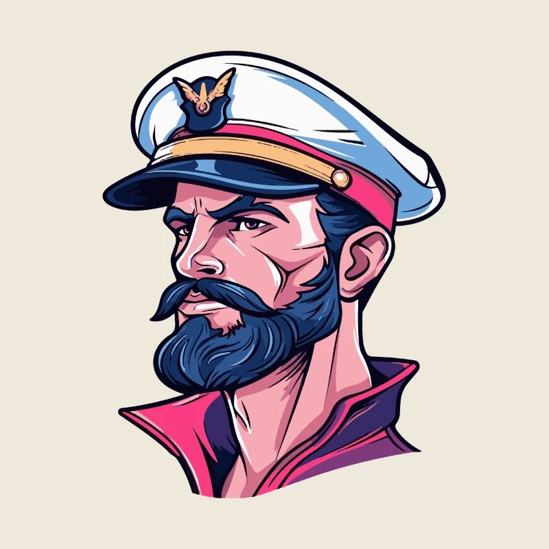 Kapitän im Neon-Comicstil