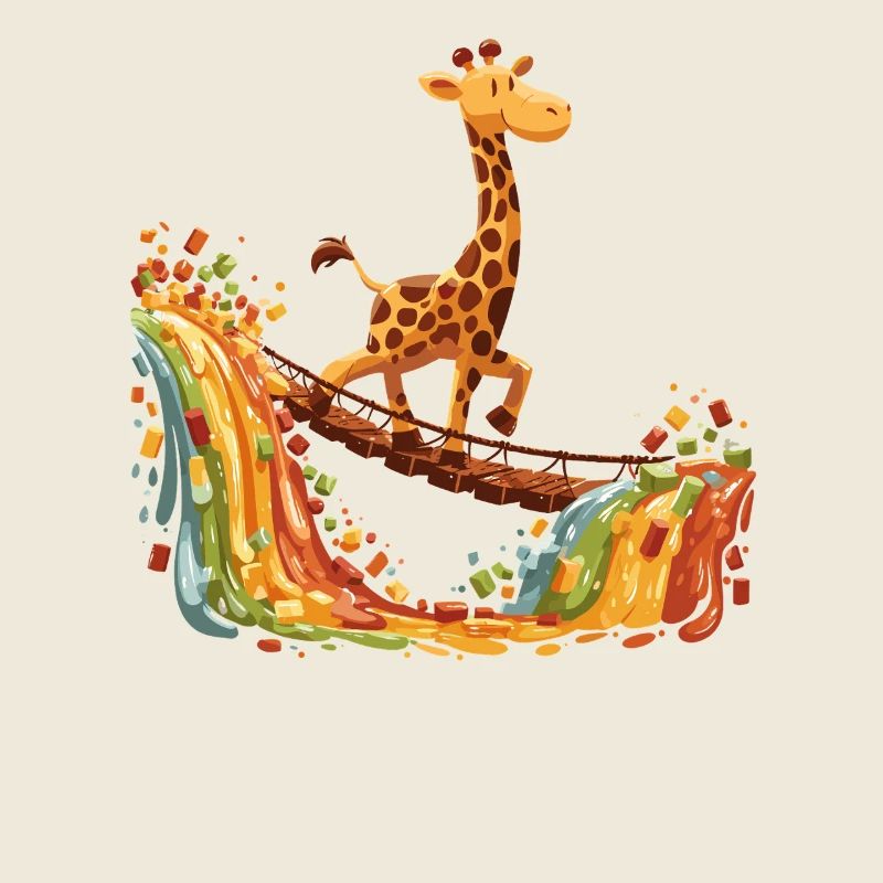 Girafe sur le pont de l’arc-en-ciel