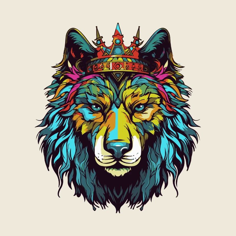 Wolf Comic Krone