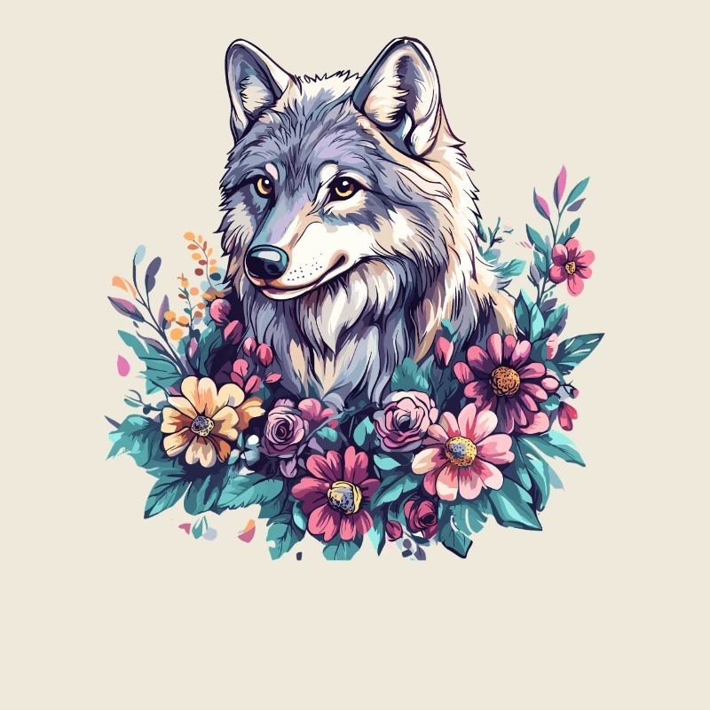 Blütenwolf im Farbrausch
