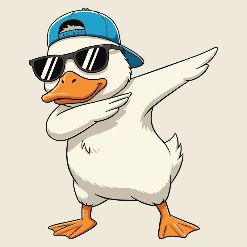 Cool Dabbing Duck Sunglasses Cartoon Art