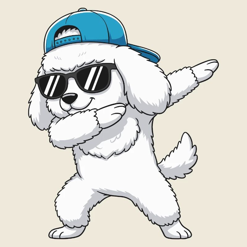 Cool Dabbing Pudel Sonnenbrille Cartoon-Kunst