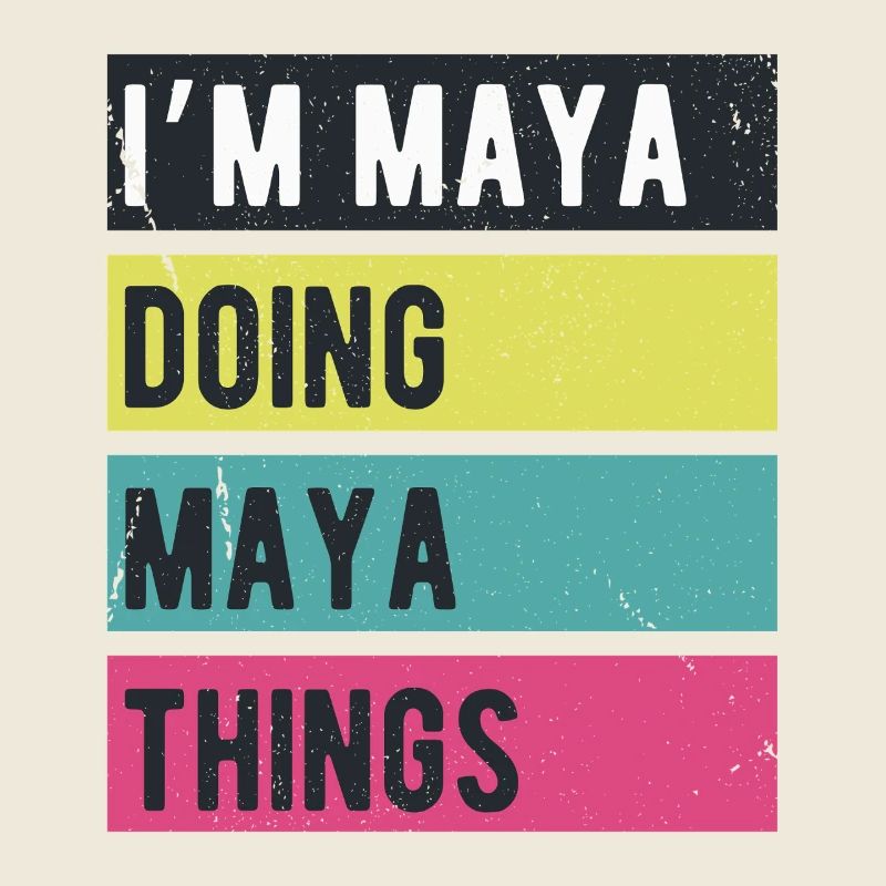 Ich bin Maya und mache Maya-Dinge Retro-Farben