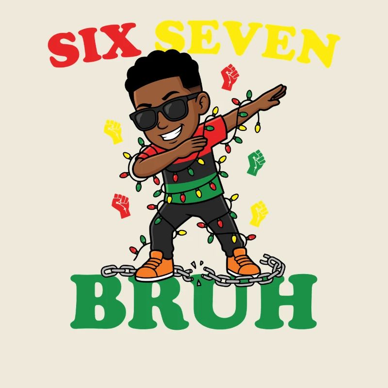 Six Seven Bruh Dabbing Juneteenth Boy Afro Boys