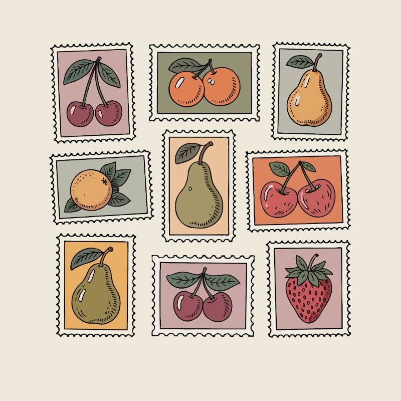 Pastellfruchtstempel-Muster