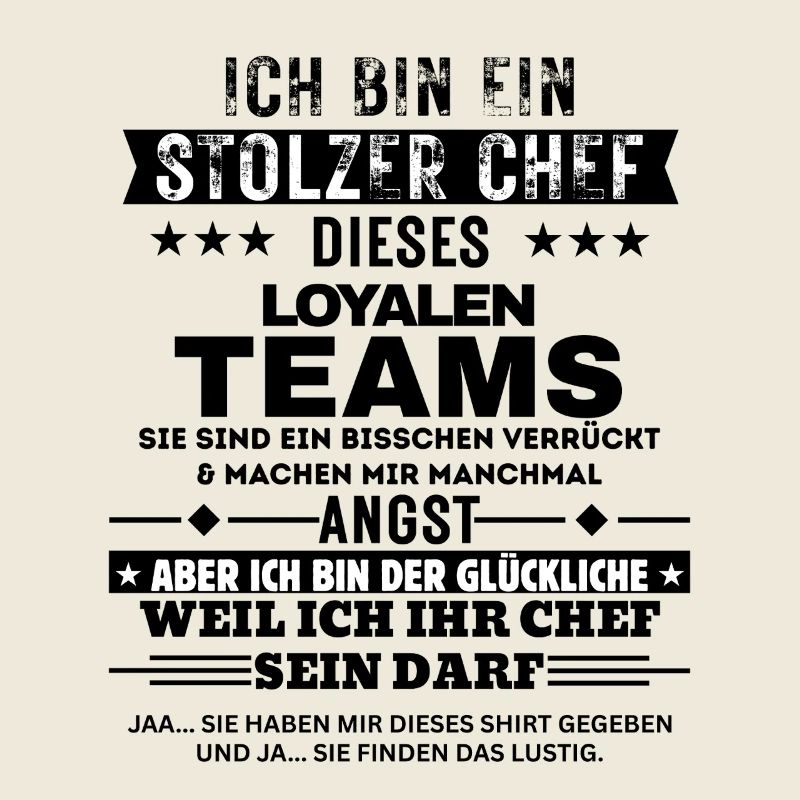 Stolzer Chef von einem loyalen Team