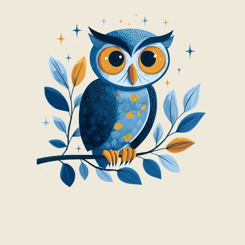 Monde étoilé de la chouette bleue