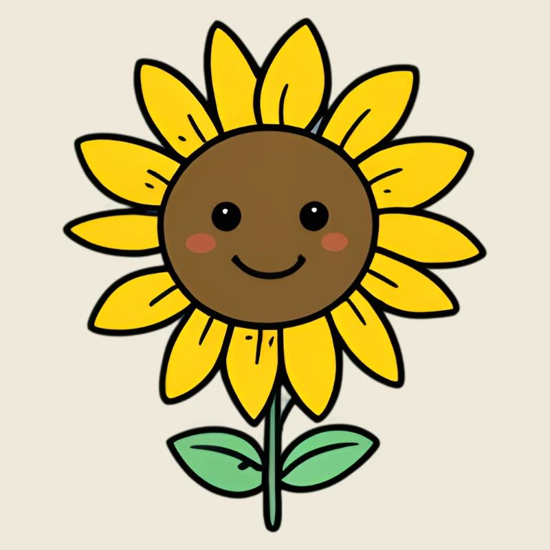 Cheerful Sunflower Cartoon