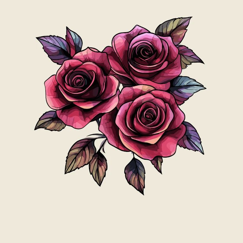 Roses dans le style néon-noir