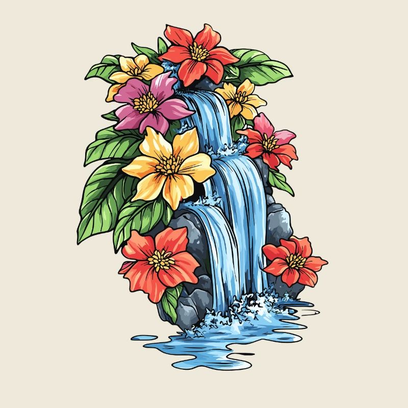 Hibiscus de la cascade tropicale
