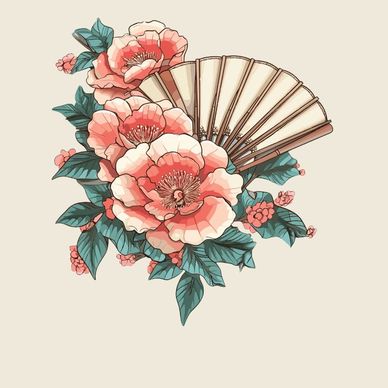 Peony and fans