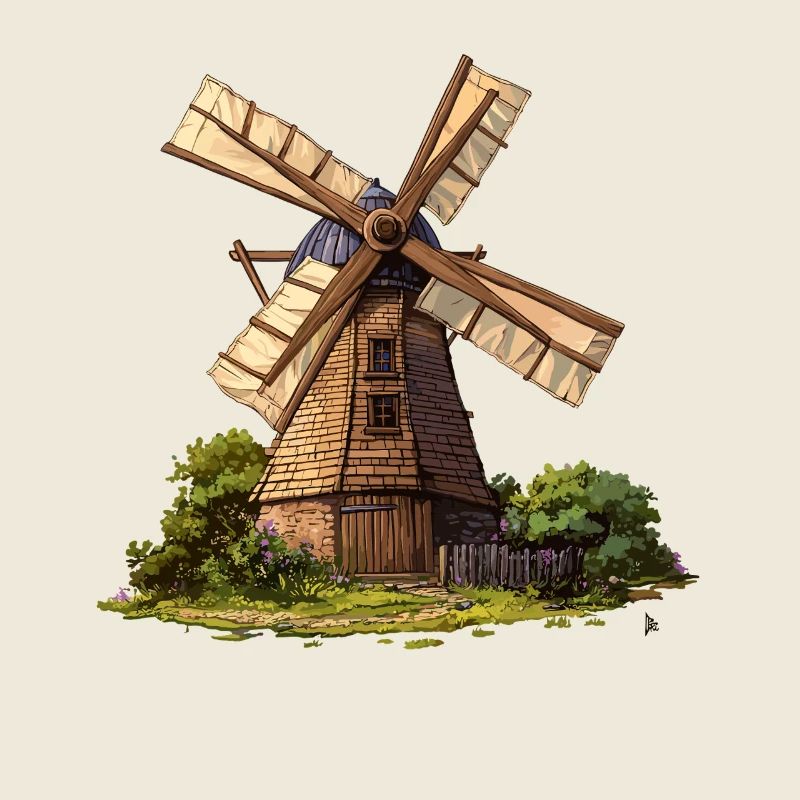 Windmühle im Garten