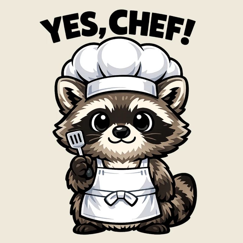 Kochender Waschbär Chef Cartoon