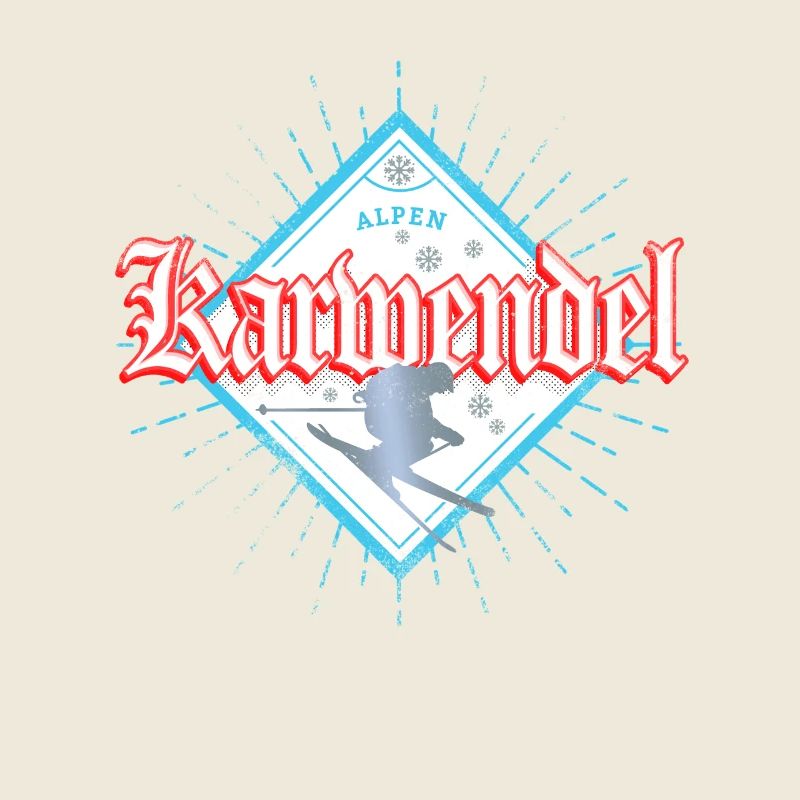 Karwendel Alps Retro Skier Après-Ski Souvenir