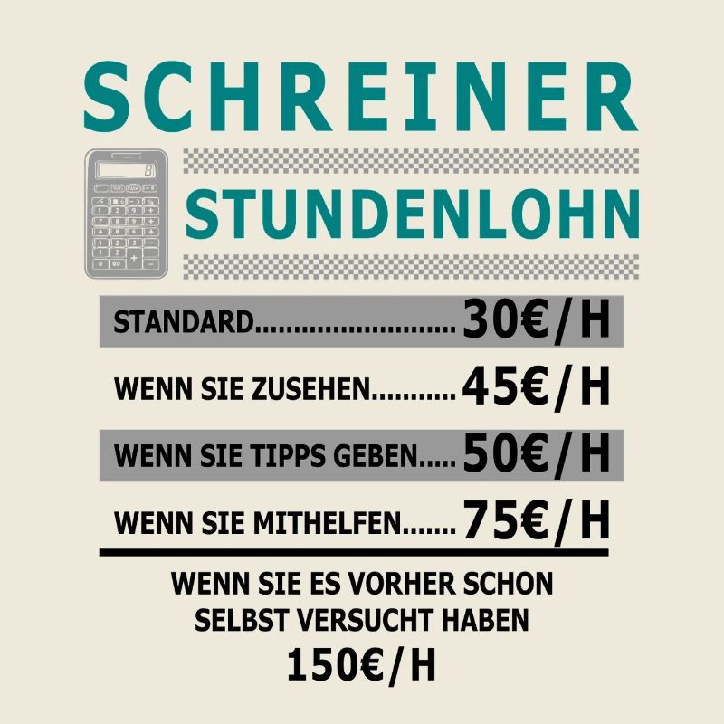 Schreiner Stundenlohn