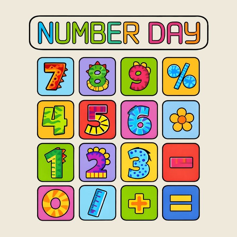 Kaleidoscopic Number Grid