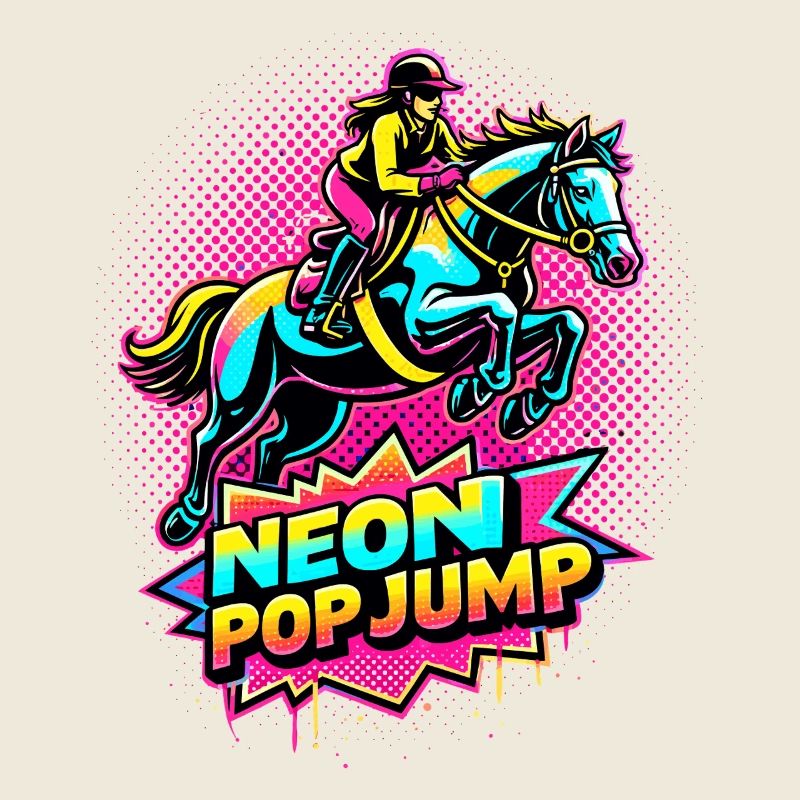 Neon Pop Jump – Reiten Springpferd