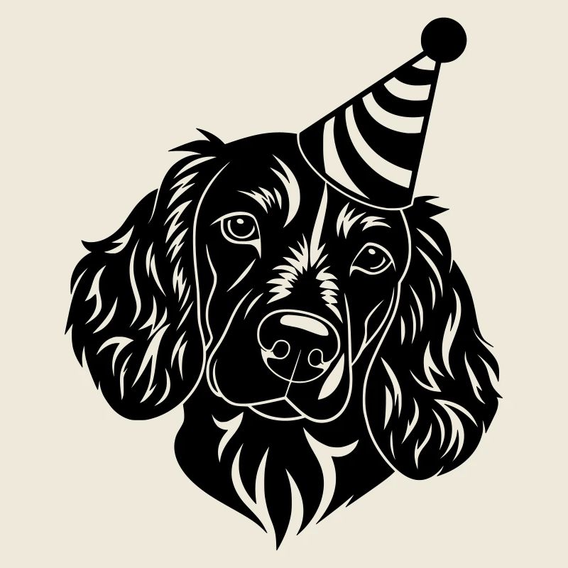 Dog with party hat