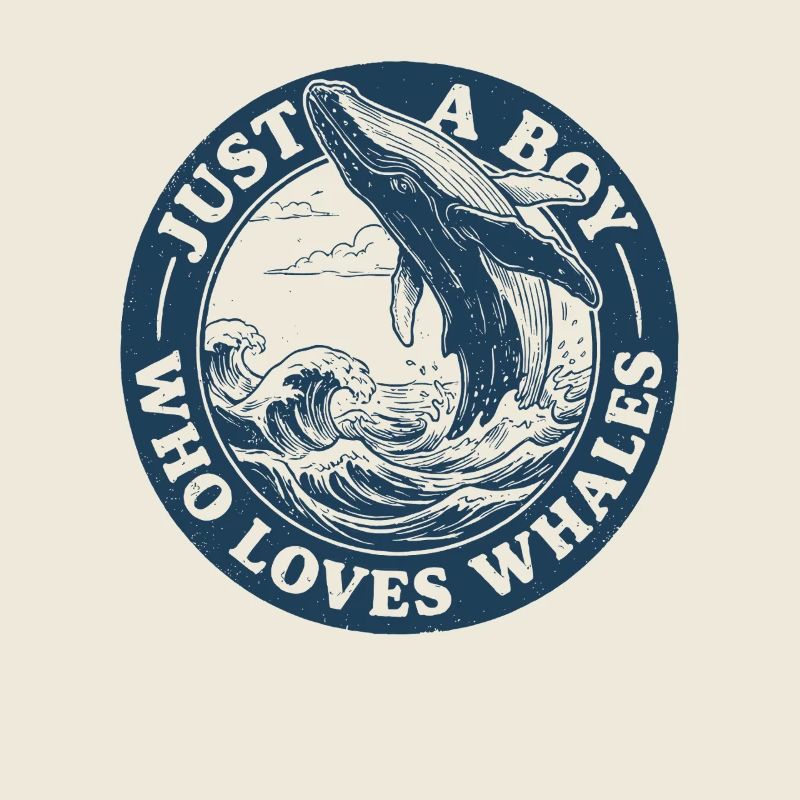 Garçon aime l’emblème des baleines